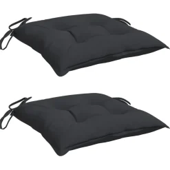 vidaXL Stoelkussens 2 st 40x40x7 cm oxford stof zwart