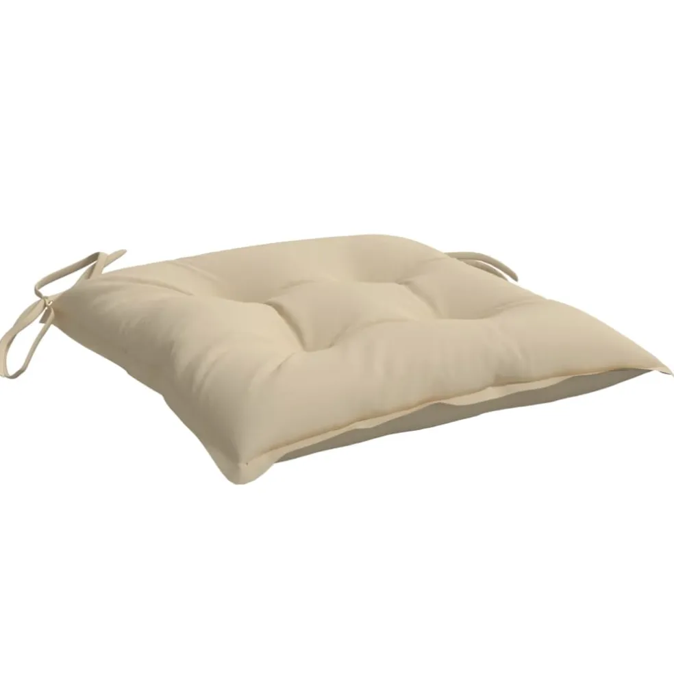 vidaXL Stoelkussens 2 st 40x40x7 cm oxford stof beige