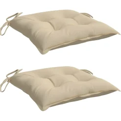 vidaXL Stoelkussens 2 st 40x40x7 cm oxford stof beige