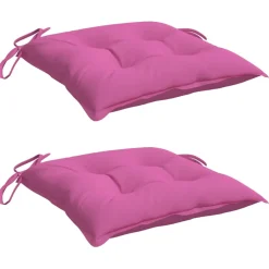 vidaXL Stoelkussens 2 st 40x40x7 cm stof roze