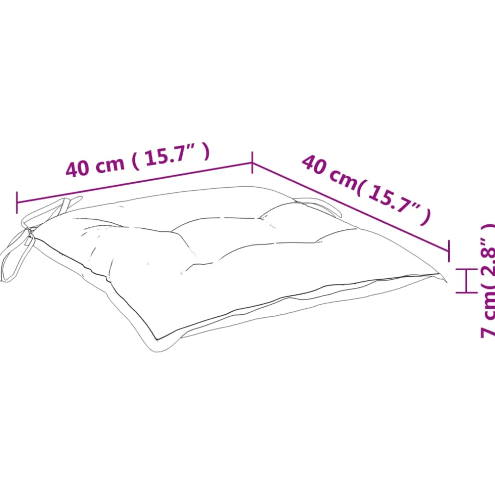 vidaXL Stoelkussens 2 st 40x40x7 cm stof roze