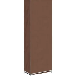 vidaXL Stoffen schoenenrek met hoes 162 x 57 x 29 cm bruin