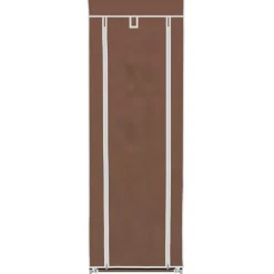 vidaXL Stoffen schoenenrek met hoes 162 x 57 x 29 cm bruin