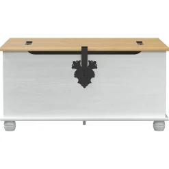 vidaXL storage box met lade Wit 90 x 78 x 45 cm Massief grenenhout
