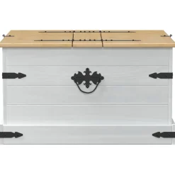 vidaXL storage box met plank Wit 78 x 78 x 45 cm Massief grenenhout