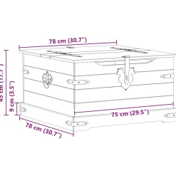 vidaXL storage box met plank Wit 78 x 78 x 45 cm Massief grenenhout