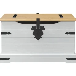 vidaXL storage box met plank Wit 78 x 78 x 45 cm Massief grenenhout