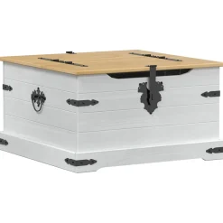 vidaXL storage box met plank Wit 78 x 78 x 45 cm Massief grenenhout