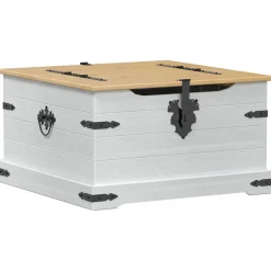 vidaXL storage box met plank Wit 78 x 78 x 45 cm Massief grenenhout