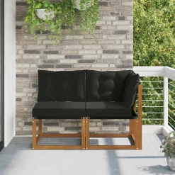vidaXL 2 st Outdoor Midden- en Hoeksalon Naturel