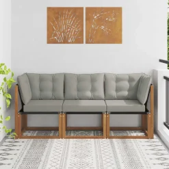 vidaXL 3 st Outdoor Midden- en Hoeksalon Naturel