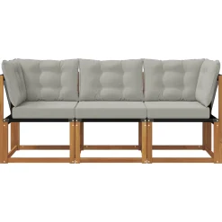 vidaXL 3 st Outdoor Midden- en Hoeksalon Naturel