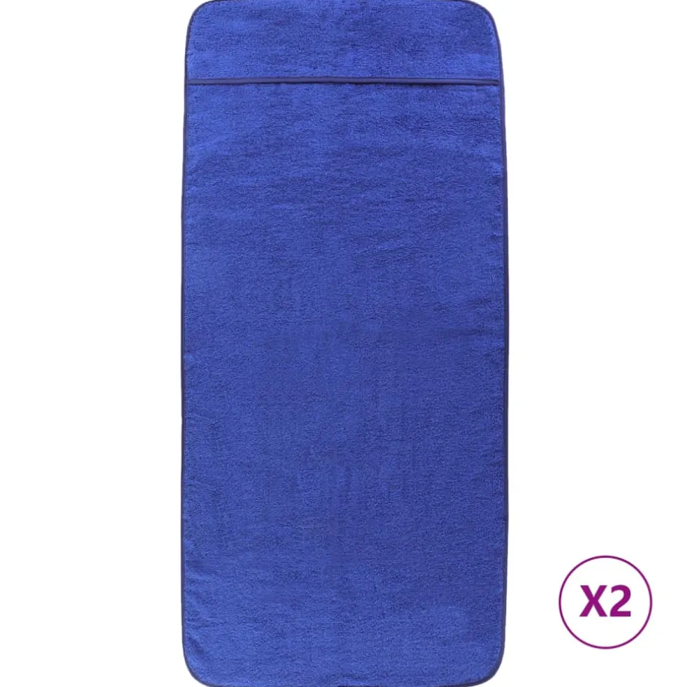 vidaXL Strandhanddoeken 2 st 400 g/m² 60x135 cm stof koningsblauw