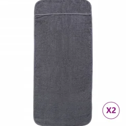 vidaXL Strandhanddoeken 2 st 400 g/m² 75x200 cm stof antracietkleurig