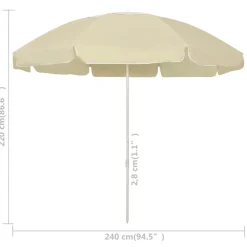 vidaXL Strandparasol 240 cm zandgeel