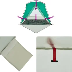 vidaXL strandtent 4-persoons waterdicht snelontgrendeling zeegroen