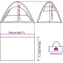 vidaXL Strandtent waterdicht grijs
