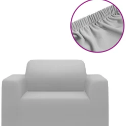 vidaXL Stretch meubelhoes voor bank grijs polyester jersey