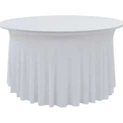 vidaXL 2 st Tafelhoezen stretch met rok 120x74 cm wit