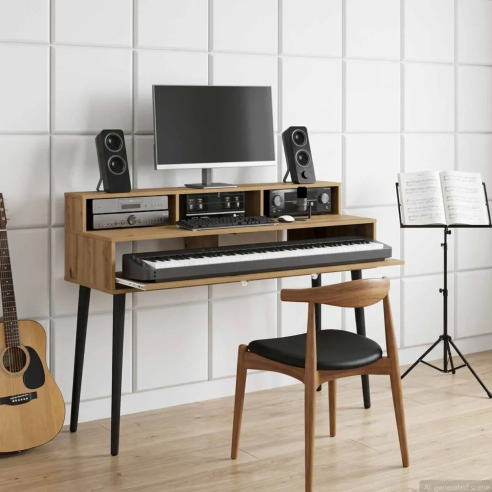 vidaXL studiobureau Artisanaal eiken 152 x 42,5 x 36 cm Bewerkt hout