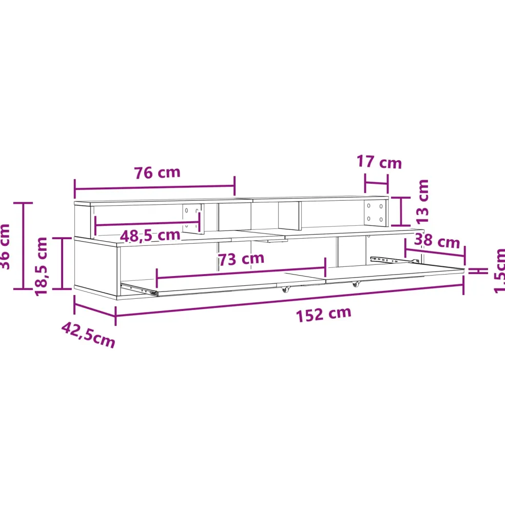 vidaXL studiobureau Artisanaal eiken 152 x 42,5 x 36 cm Bewerkt hout