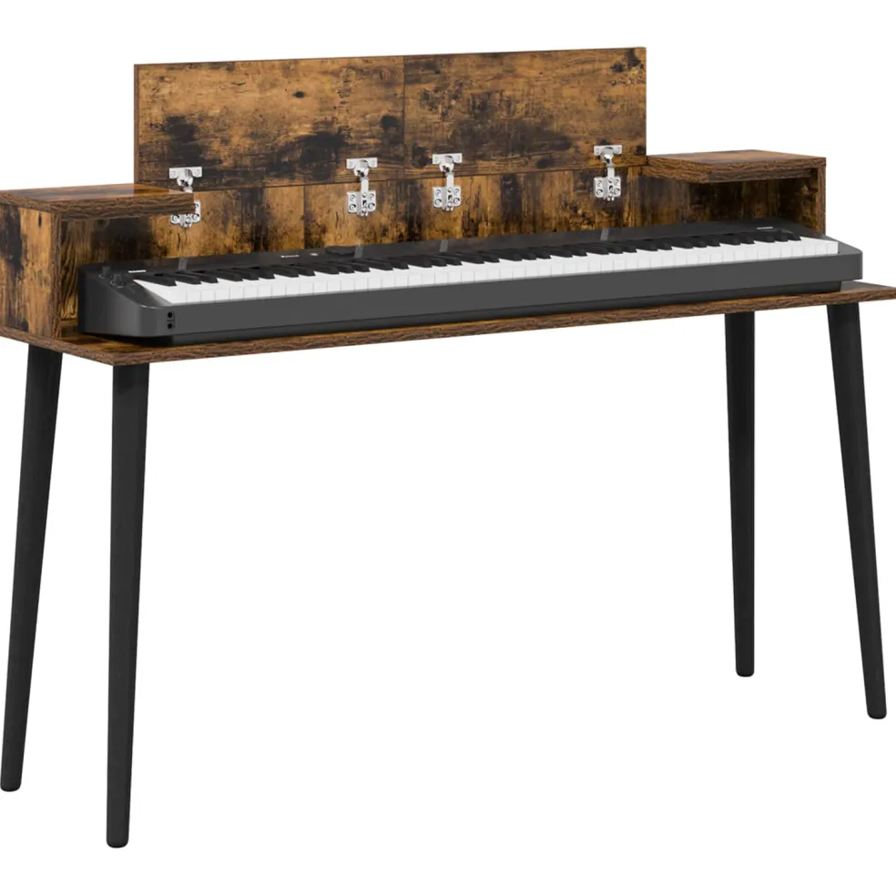 vidaXL studiobureau Gerookt eiken 152 x 36 x 19,5 cm Bewerkt hout