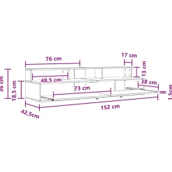 vidaXL studiobureau Zwart eiken 152 x 42,5 x 36 cm Bewerkt hout