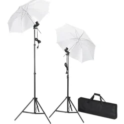 vidaXL Studiolampenset inclusief statieven en paraplu's