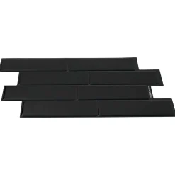 vidaXL Subway Tegel 10 st Zwart 29 x 21 cm Polyurethaan en PET