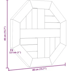 vidaXL Tafelblad achthoekig 40x40x2,5 cm massief teakhout