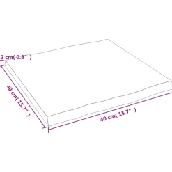 vidaXL Tafelblad natuurlijke rand 40x40x2 cm eikenhout lichtbruin