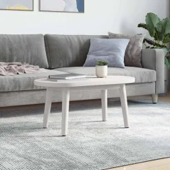 vidaXL Tafelblad ovaal 60x30x2,5 cm massief grenenhout wit