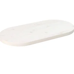 vidaXL Tafelblad ovaal 60x30x2,5 cm massief grenenhout wit