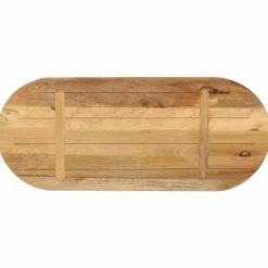 vidaXL Tafelblad ovaal 80x40x2,5 cm massief ruw mangohout