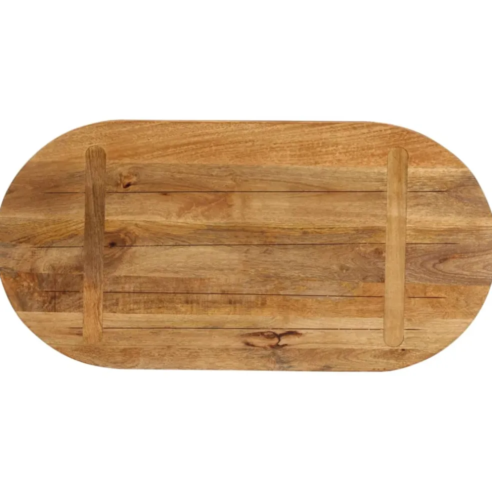 vidaXL Tafelblad ovaal 80x40x3,8 cm massief mangohout