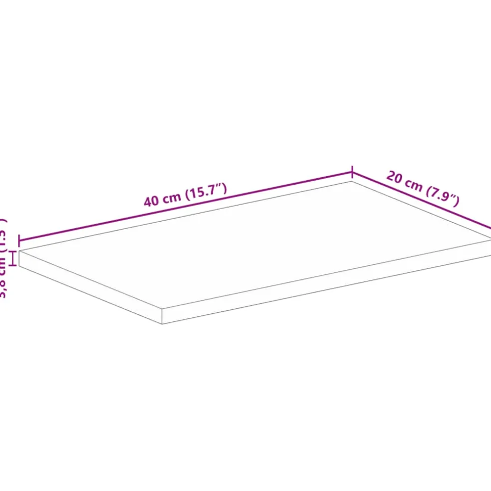 vidaXL Tafelblad rechthoekig 40x20x3,8 cm massief acaciahout