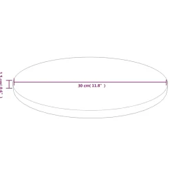 vidaXL Tafelblad rond Ø30x1,5 cm bewerkt massief eikenhout donkerbruin