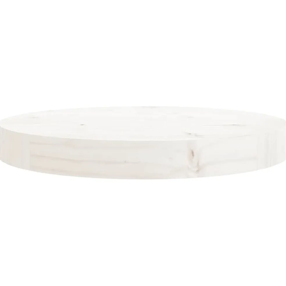 vidaXL Tafelblad rond Ø30x3 cm massief grenenhout wit