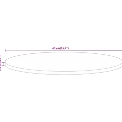 vidaXL Tafelblad rond Ø 40x1,5 cm massief ruw mangohout