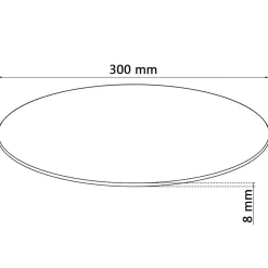 vidaXL Tafelblad van gehard glas 300 mm rond