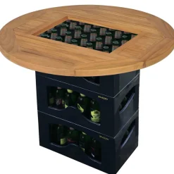 vidaXL Tafelblad voor bierkrat 70 cm teakhout