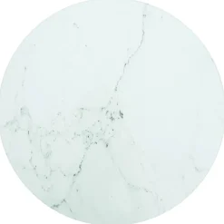 vidaXL Tafelblad Ø30x0,8 cm gehard glas met marmerontwerp wit