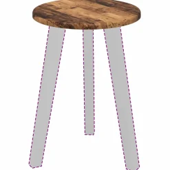 vidaXL Tafelblad Ø 30 x 1,5 cm Rond Bewerkt hout Oud hout