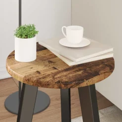 vidaXL Tafelblad Ø 30 x 1,5 cm Rond Bewerkt hout Oud hout
