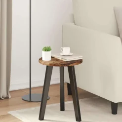 vidaXL Tafelblad Ø 30 x 1,5 cm Rond Bewerkt hout Oud hout