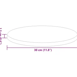 vidaXL Tafelblad Ø 30 x 1,5 cm Rond Bewerkt hout Oud hout