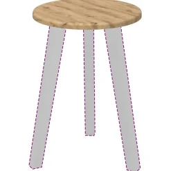 vidaXL Tafelblad Ø 30 x 1,5 cm Rond Bewerkt hout Artisanaal eiken