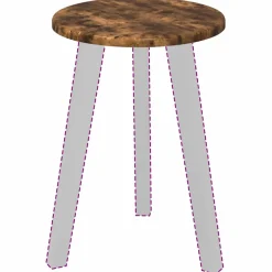 vidaXL Tafelblad Ø 30 x 1,5 cm Rond Bewerkt hout Gerookt eiken