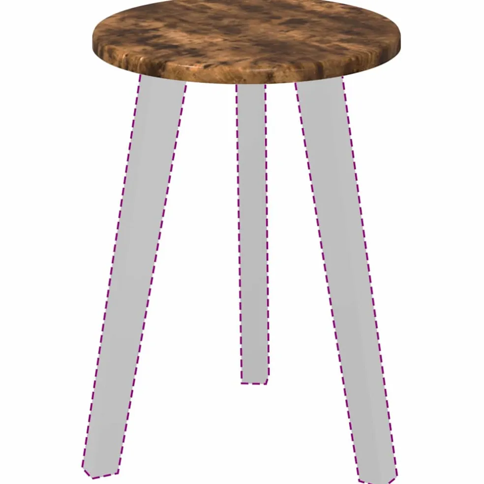 vidaXL Tafelblad Ø 30 x 1,5 cm Rond Bewerkt hout Gerookt eiken