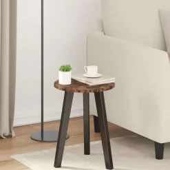 vidaXL Tafelblad Ø 30 x 1,5 cm Rond Bewerkt hout Gerookt eiken